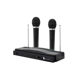 Set Micrófonos Inalámbricos Alien Pro MA-220 Negro/Receptor de antena doble