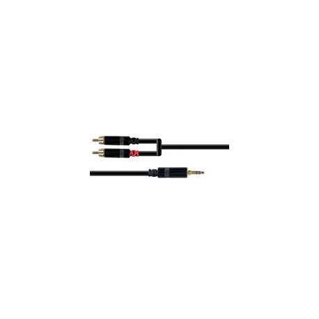 Cable Plug 3.5 Estéreo a 2 RCA XSS RH-EY001 1.5M Negro/1.5M