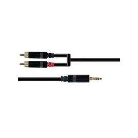 Cable Plug 3.5 Estéreo a 2 RCA XSS RH-EY001 1.5M Negro/1.5M