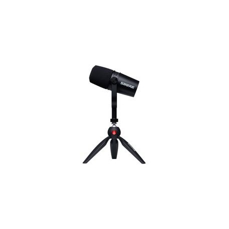Micrófono Podcast SHURE MV7-K-BNDL Tripie Manfrotto Pixi Mini,Micrófono dinámico SHURE PGA58-BTS cardioide/tripie/cable/glam,Mi