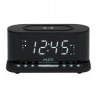 Radio reloj despertador MISIK MR486K Negro/Cargador inductivo inalámbrico/2 alarmas/USB para carga