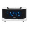Radio reloj despertador MISIK MR486W Blanco/Cargador inductivo inalámbrico/2 alarmas/USB para carga