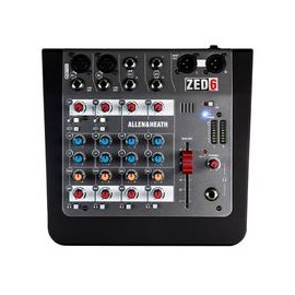 Mezcladora pasiva ALLEN&HEATH ZED-6 Fuente Phantom/6 canales,Mezcladora para Dj ALLEN&HEATH XONE:23C 4 Canales/salida USB de 24