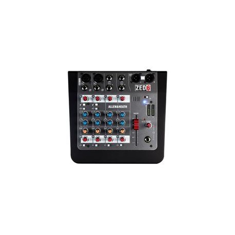 Mezcladora pasiva ALLEN&HEATH ZED-6 Fuente Phantom/6 canales,Mezcladora para Dj ALLEN&HEATH XONE:23C 4 Canales/salida USB de 24